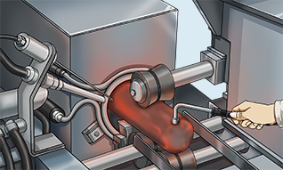 Contact temperature measurement on an aluminum surface