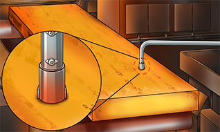 Contact temperature measurement on a moving aluminum surface