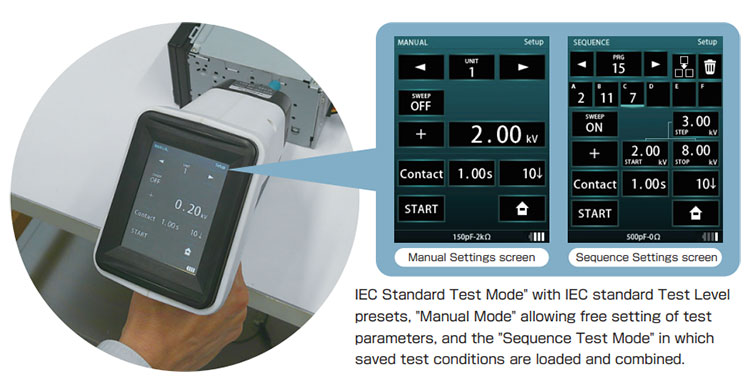 Easy setting of test conditions Intuitive Operation Screen